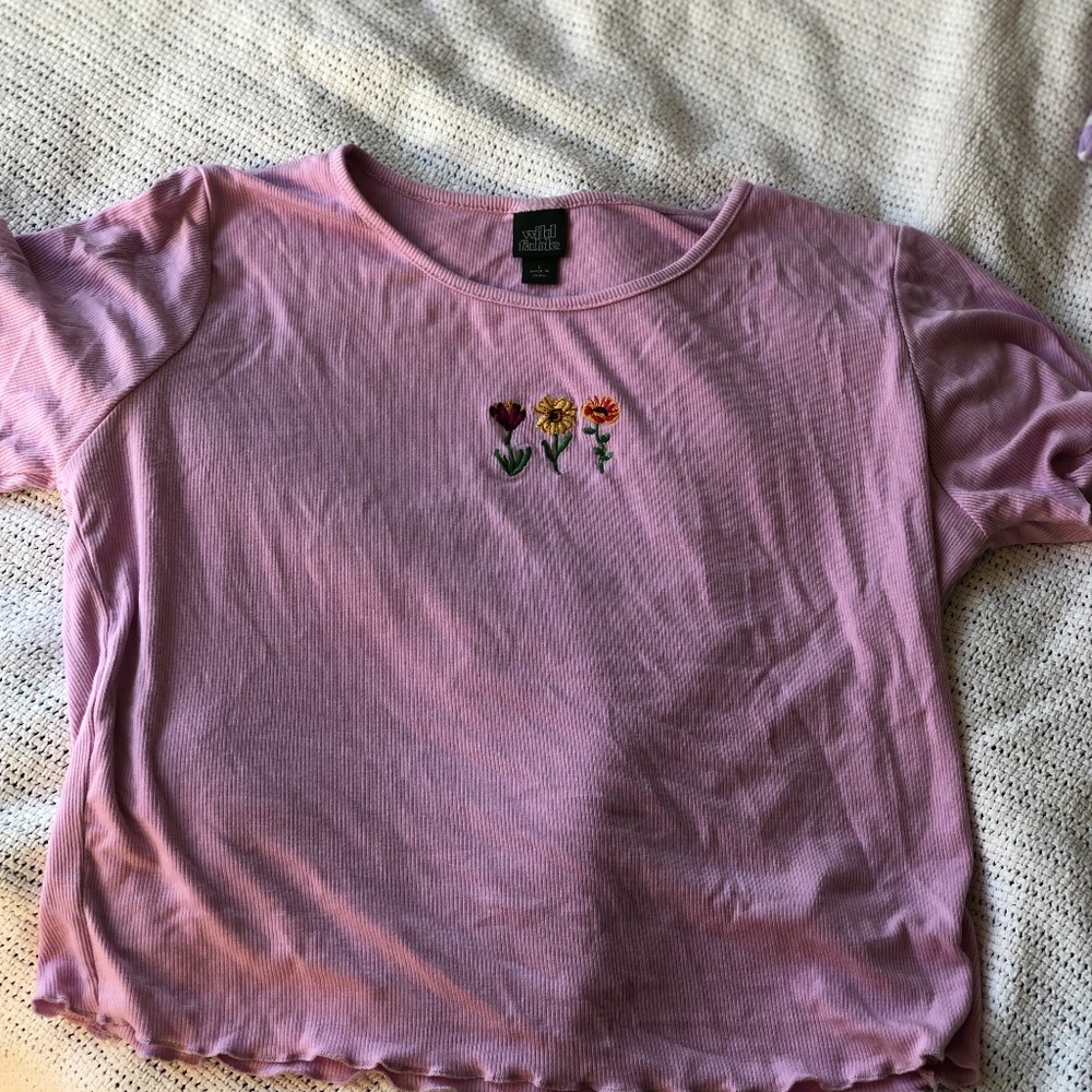 Floral embroidered top